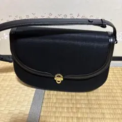 ブラック ショルダーバッグ フラップ式