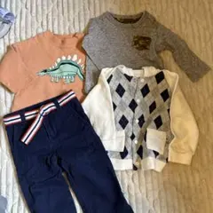 まとめ売り　男の子　70 80 ステゴサウルス 長袖 保育園着　コムサ