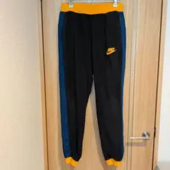NIKE フリース ジョガーパンツ M 黒 黄 青 切り替え ウーブン 暖