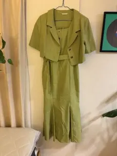 【REDYAZEL】オリーブグリーン 半袖シャツワンピース（セット）