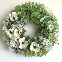 ナチュラルフラワーリース 造花 30cm
