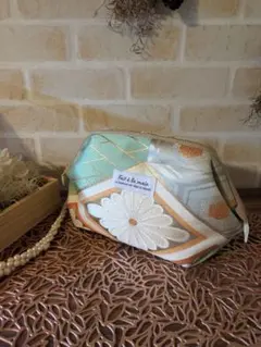 ハンドメイド★帯リメイク口金ポーチ／ミントグリーン