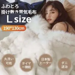 新品未使用 電気毛布 大判190×130cm ふわトロ表兎毛調 洗える 冷房対策