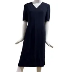 jun ashida ジュンアシダ 半袖ワンピース 9号　ネイビー