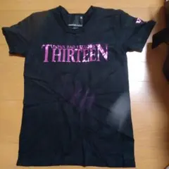 THIRTEEN JAPAN 美品　ロゴTシャツ　ブラック×ピンクのサムネイル