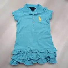 Ralph Lauren 水色 フリル付きワンピース 3T