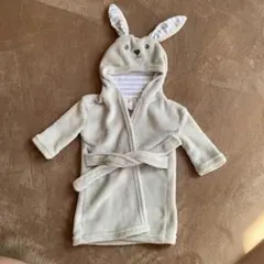 ウサギ耳付きフリースバスローブ