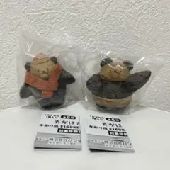 木彫り風 FIGURE COLLECTION 首元温め熊 おすもう熊 セット