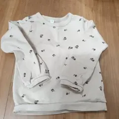 花柄　トレーナー　スウェット　裏毛　ベージュ　110