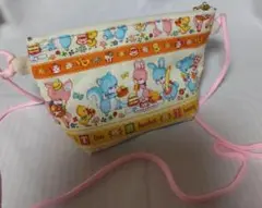 残1★特価★追加なし【ハンドメイド】ふわふわファスナーポシェット/フレンズ