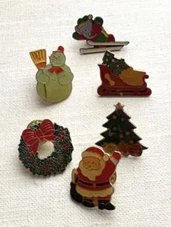 クリスマスピンズ 6個セット