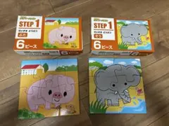 KUMON STEP 6ピース動物パズル2セット