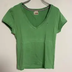HILFIGER DENIM Vネック Tシャツ グリーン M相当のサムネイル