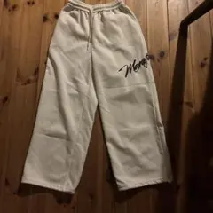 Manyton スウェットパンツ ホワイト ワイドパンツ