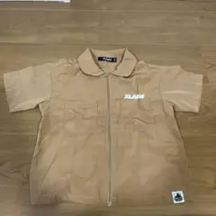 XLARGE KIDS ジップアップシャツ 100cm ベージュ