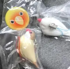 奇譚クラブ ブンチョウ ストラップ　Puff 文鳥　2種セット