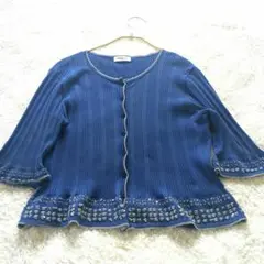 HIROKO BIS 七分袖カーディガン シルバー刺繍&スパンコール13号