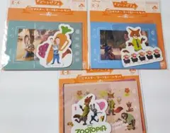 ズートピア ハッピーくじ ステッカー3種 ニック ジュディ