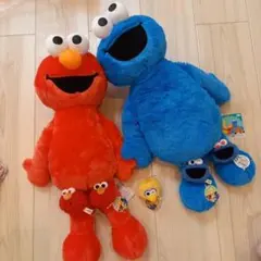 新品　セサミストリートBIGぬいぐるみ　GIGO限定エルモ　クッキーモンスター