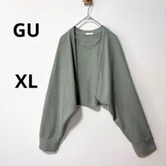 【美品】ジーユー　ミントグリーン　XL ボレロカーディガン　長袖　薄手　冷房対策のサムネイル