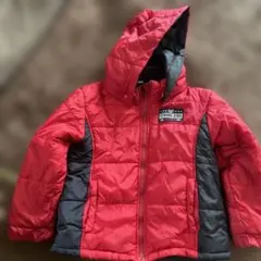 STRONG KIDS フード付きダウンコート 赤黒