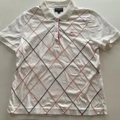 BURBERRY GOLF ポロシャツ ホワイト アーガイル柄 Lのサムネイル