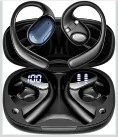 イヤホン Bluetooth ワイヤレスイヤホン 耳掛け式　ブラック