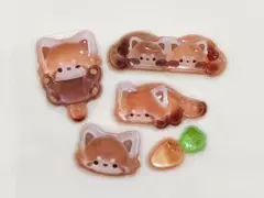 ボンボンドロップシール　立体シール　3Dシール　動物　レッサーパンダ【226】