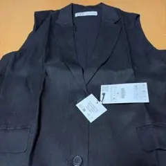 ZARA ブラック ロングベスト　ジレ　Ｍサイズ　新品未使用