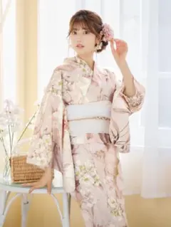 浴衣 帯セット ピンク 花柄