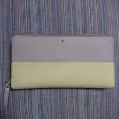 ケイト・スペード ベージュ×黄色 長財布＆ベージュパスケース