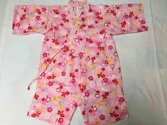 ピンク花柄浴衣・甚平　130cm