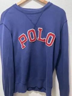 ポロラルフローレン POLOロゴ ワッペン 裏起毛 スウェット ネイビー M