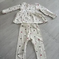 ハート模様 トップスとレギンスセット 2歳