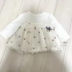 【petit main】ハート柄チュールチュニック　80cm
