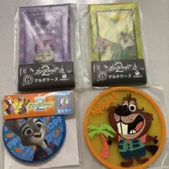 ズートピア2 ディズニー　ハッピーくじ　マルチケース　缶ミラー　コースター