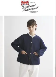 美品 トラディショナルウェザーウェア アークリーニット 25SS ネイビー