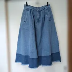 可愛い❤✨️　デニムスカート　ロングスカート　Ｍサイズ　デニムフレアスカート