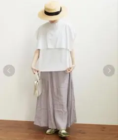 fig Londonフィグロンドンリネンスカート麻100%吊りベルト付きのサムネイル