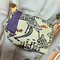 大人の兵児帯半幅帯ハンドメイド澪No2353着物リメイク正絹クリーム色和柄