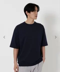 25SS M カネマサメリヤス クルーネック スウェットTシャツ ネイビー