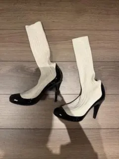 シャネル！CHANEL ソックスパンプス！美品！38 紗栄子のサムネイル