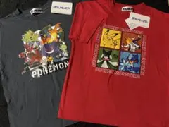 ポケットモンスター ポケモン 半袖 Tシャツ 子供 130㎝ グレー 赤 セット