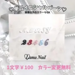 ネイルパーツ イニシャル 筆記体 数字