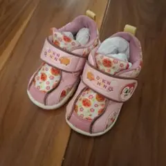 13.5㎝アンパンマン 花柄 ピンク スニーカー