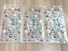 ボンボンドロップシール風 3枚セット ペンギン ラッコ　くじら　シール　ぷっくり