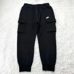 NIKE スウェット カーゴ パンツ ロゴ刺繍 黒 ナイキ L