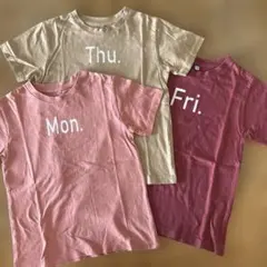 曜日プリントTシャツ 130 3枚セット