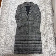 Amulet チェック柄ロングコートL 美品　チェスターコート