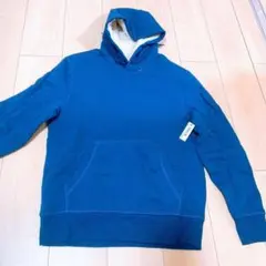 プルオーバーパーカー 暖かい ブルー　Mサイズ　分厚いパーカー もこもこ